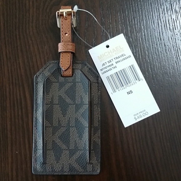 Michael Kors Luggage Tag Jet Set Travel Brown - Picture 2 of 4